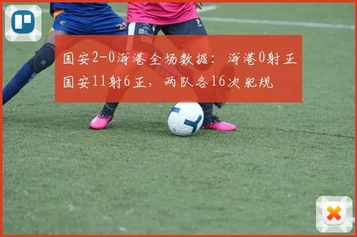 国安2-0海港全场数据：海港0射正国安11射6正，两队各16次犯规